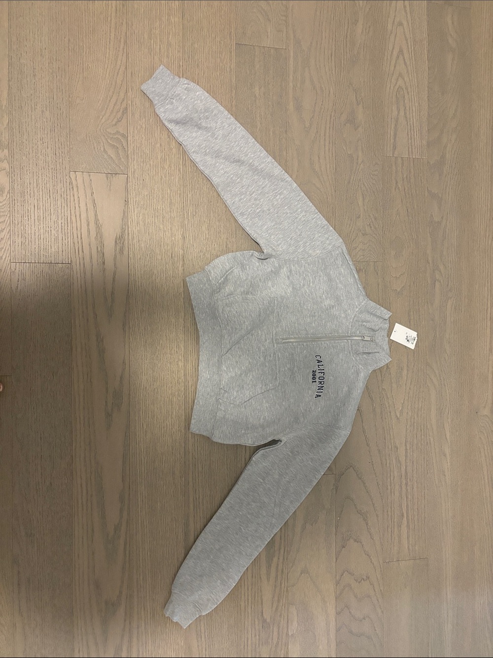 ✨2 for $10✨Urban planet gray cropped quarter zip sweatshirt NWT
